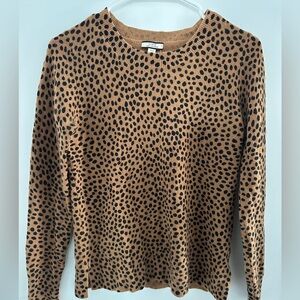 J. Crew Brown and Black Patterned Cashmere Sweater